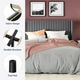 thumbnail image 5 of Allewie Full Size Velvet Bed Frame/Vertical Channel Tufted Wingback Headboard/Upholstered Platform Bed/Strong Wooden Slats/No Box Spring Needed/Easy Assembly/Grey, 5 of 7