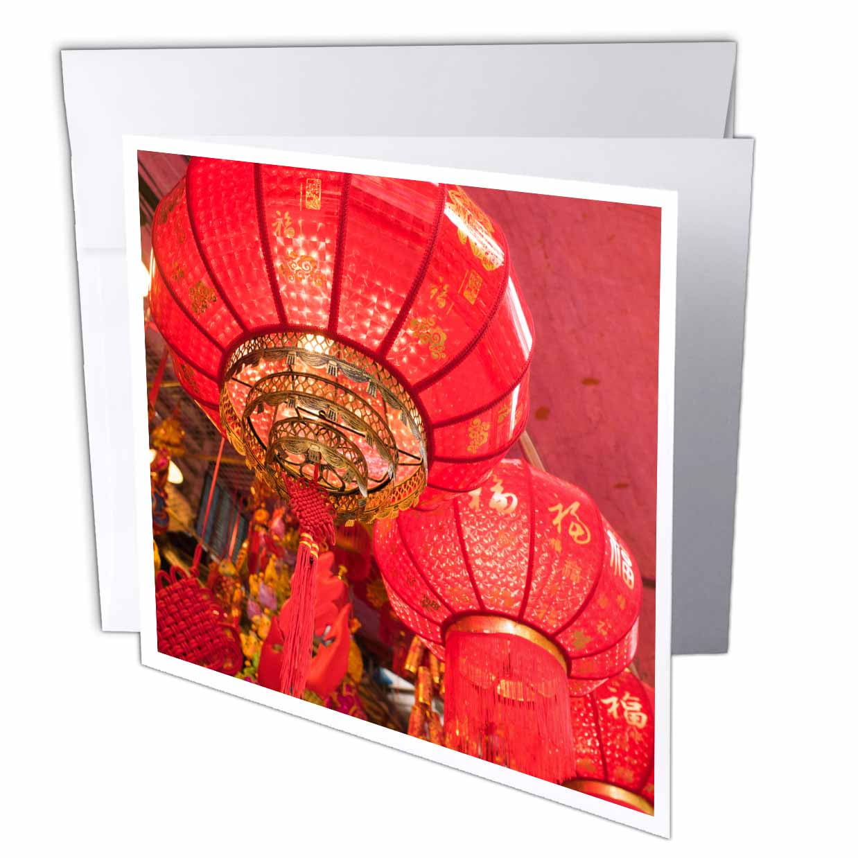 3dRose Vietnam, Hanoi. Tet Lunar New Year, red lanterns