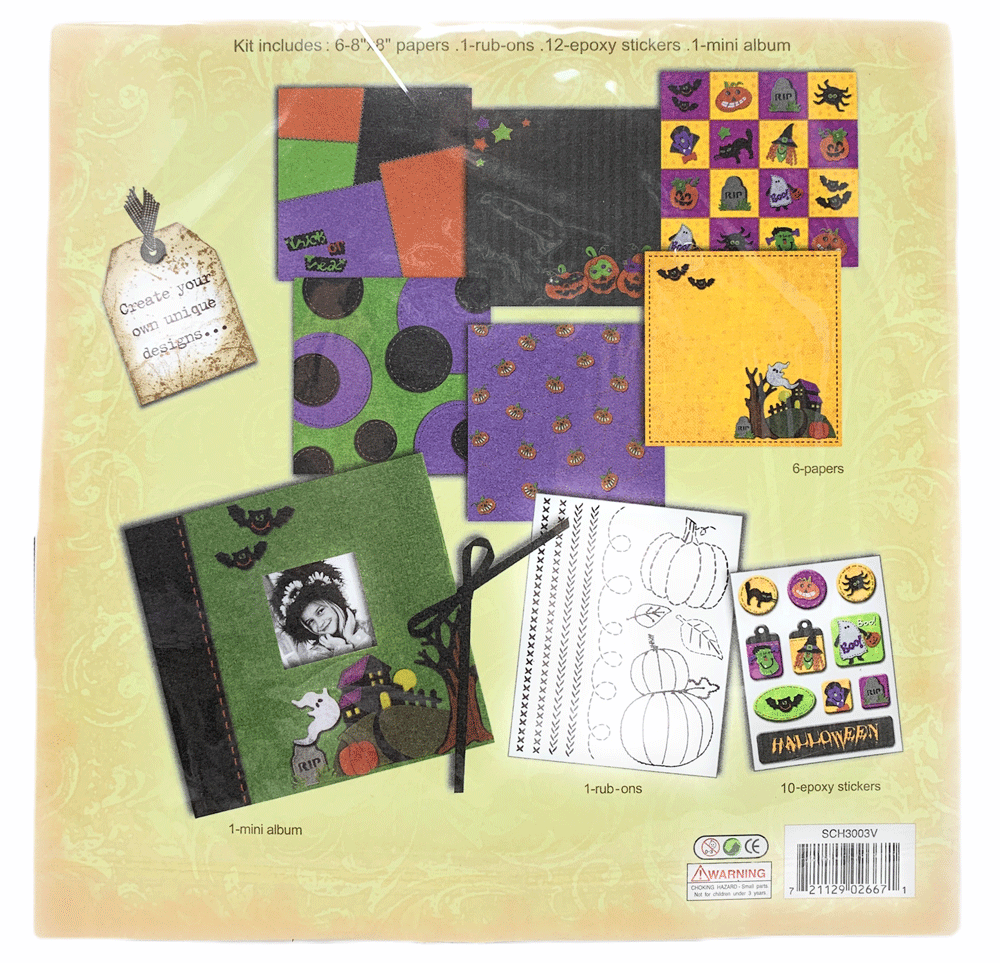 Boston Novelties 8 x 8 Scrapbook Kit with Mini Scrapbook Album