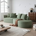 thumbnail image 5 of Modern Upholstered Oversized Sectional Sofa, 112-Inch Chenille 4-Seater Extra Deep & Wide Seat Curved Cloud Couch with 4 Throw Pillows, Free Combination Sofa Couch for Living Room,Bedroom (Green), 5 of 11