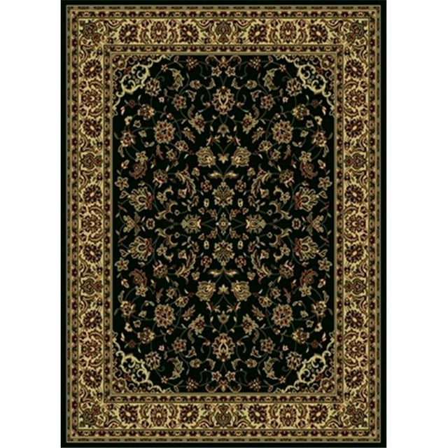Radici 953-1335-BLACK Castello Rectangular Black Traditional Italy Area Rug- 6 ft. 7 in. W x 9 ft. 6 in. H