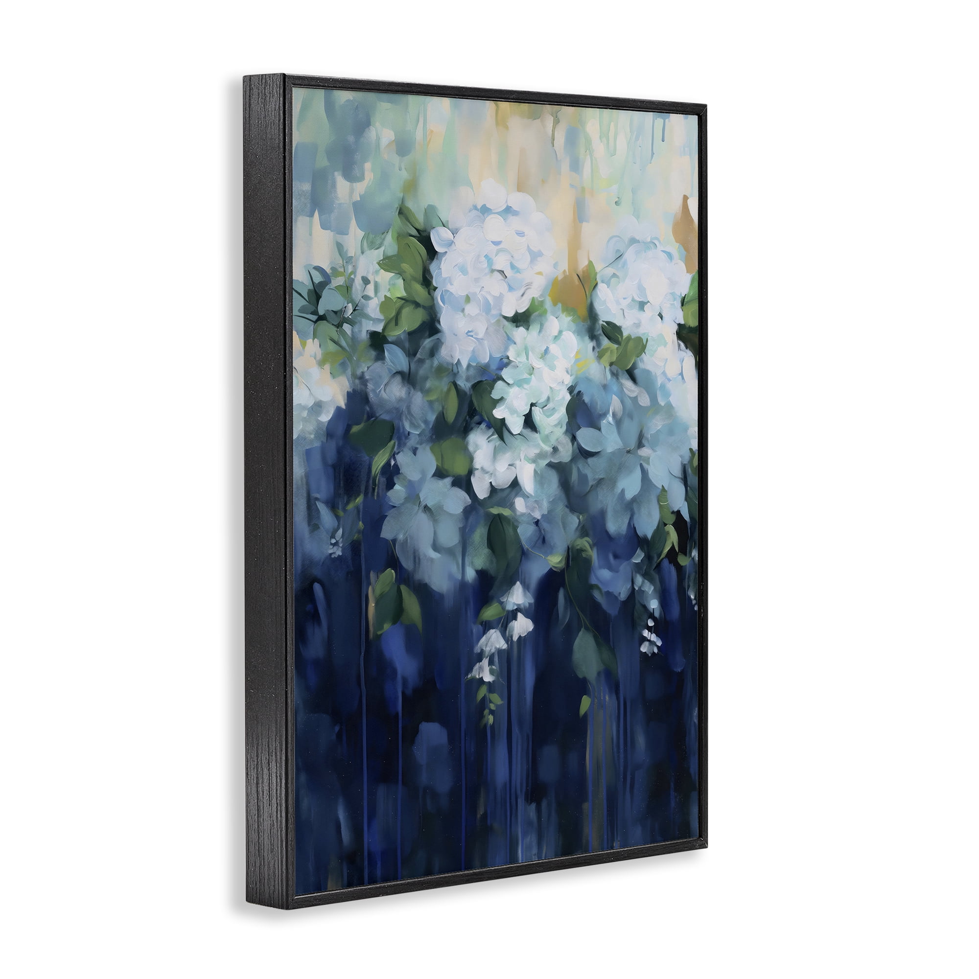 Stupell Industries Lush Blue Hydrangea Abstract Black Framed Giclee Art, design by Gina Kelly