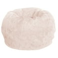 thumbnail image 2 of BizChair Small Blush Furry Refillable Bean Bag Chair for Kids and Teens, 2 of 10