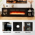 thumbnail image 3 of Breezestival 80" Fireplace TV Stand, Entertainment Center with 50" Electric Fireplace, Media Console Table Designed for Living Room, Black, 3 of 8