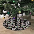 thumbnail image 2 of FMSHPON Beautiful Skulls Black Xmas Christmas Tree Skirt Stand Mat for Holiday Party Decoration Indoor Outdoor 48 inches, 2 of 3