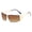 Khaki, variant on Womens Sunglasses Rimless Y2K Style Metal Wrap Around Flame Cutout Design UV Protection Eyewear