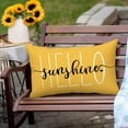 thumbnail image 5 of Hello Sunshine Pillow Cover Farmhouse Yellow Lumbar Pillow Cover,Spring Summer Decorations Cushion Case for Couch Polyester Linen 12x20 Inches, 5 of 6