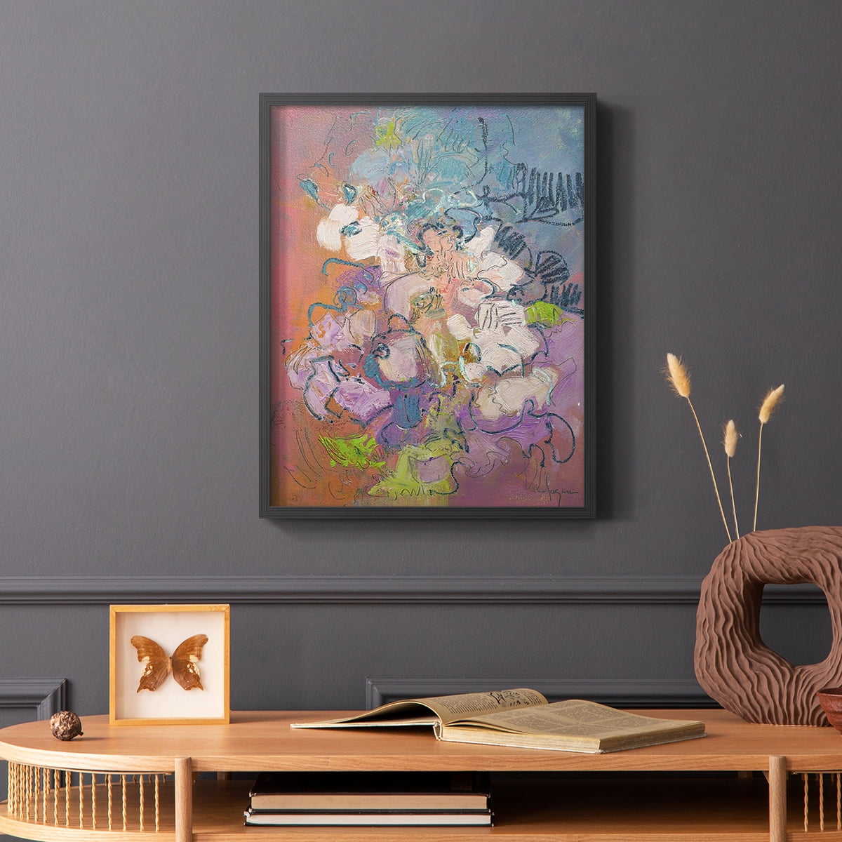 Archipelago Framed Print in Black Solid Wood Framed Print No Nail Hanging