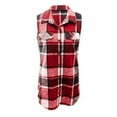 thumbnail image 5 of gcong Plaid Vest for Women, Button Down Sleeveless Shirts Lapel Flannel Shacket Fall Long Blazer Jacket Ladies Casual Outwear Loose Cardigan Winter Coats with Pockets, 5 of 5