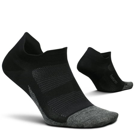 Feetures Elite Ultra Light No Show Tab Solid- Running Socks for Men & Women  Athletic Compression Socks  Moisture Wicking- X-Large  Black