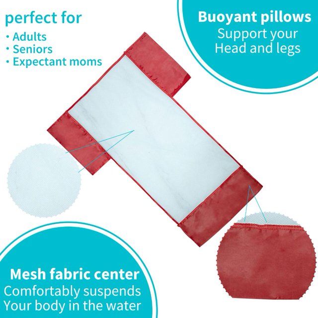Silla flotante de red de fideos de agua/juguetes de piscina plegables de bolsillo de red de natación (E) Tmvgtek Deportes acuáticos