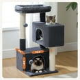 thumbnail image 4 of Pefilos 31.5" Cat Tree Tower for Adult Cats, Stable Cute Sisal Cat Climb Holder Cat Condo for Indoor Cats Lamb, Dark Gray, 4 of 7