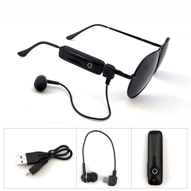 Gafas de sol inteligentes Multifuncional Bluetooth 4 Anteojos UV400 Gafas de sol inteligentes con auricular externo Micrófono Llamadas manos libres para Guardung EL013468-02