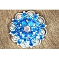 thumbnail image 2 of Set Of 16 Western Screw Back Concho Capri Blue Ab Crystal 1-1/4In Saddle, 2 of 7