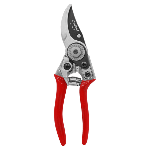 Zenport Z102 Swiss Style Hand Bypass Pruner, 7-Inch, 1.75 Inch Blades, Red