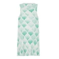 thumbnail image 3 of Green Morocco Watercolor Modern Geometric Art Spring Summer Dresses for Women Fashion T-shirt Dress Casual Sleeveless Loose Sundress with Pockets, 3 of 5