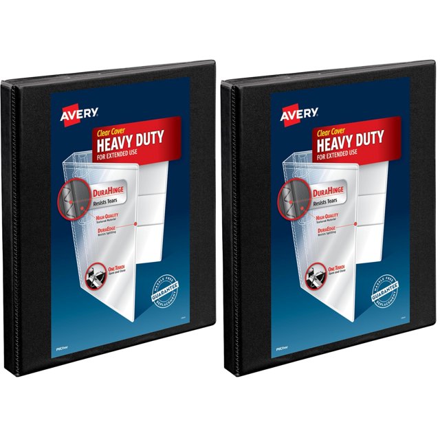 Archivador de 3 Aros Avery Resistente Antiadherente 1,27 cm Negro