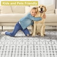 thumbnail image 5 of Mandala 8x10 Rug – Ultra-Soft, Geometric Boho Area Rug for Living Room, Office & Bedroom - Non-Shedding Machine Washable Rug – Light Gray & Ivory, 5 of 9