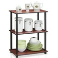 thumbnail image 6 of Furinno 10024DC/BK Turn-N-Tube 3-Tier Compact Multipurpose Shelf Display Rack, Dark Cherry, 6 of 12