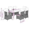 thumbnail image 2 of vidaXL 7 Piece Garden Dining Set with Cushions Beige Poly Rattan, 2 of 5