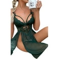 thumbnail image 5 of xiaxaixu Lingerie d'Été pour Femmes Ensembles Sans Manches Dentelle Pure Robe de Nuit avec String à Taille Basse 2PCS, 5 of 5