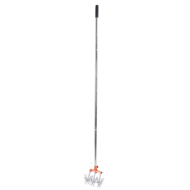 Hand Soil Cultivator, Easy To Assemble Rustproof Stainless Steel Teeth Manual Cultivator for Lawn