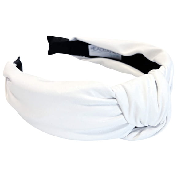 Headbands of Hope Women's Brooklyn Top Knot Textured Headband | White