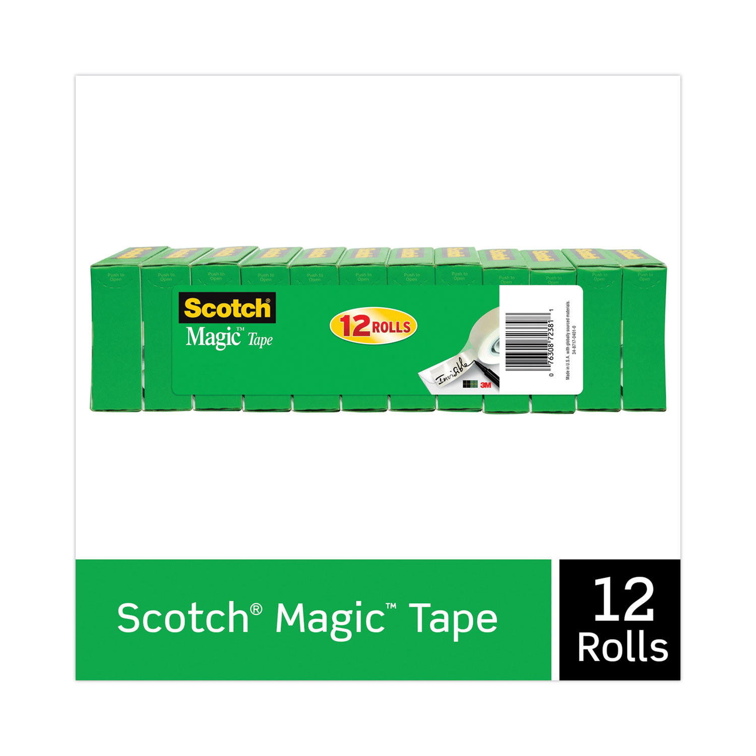 Clip Dispenser Value Pack With 12 Rolls Of Tape, 1" Core, Plastic, Charcoal | Bundle of 5 Packs