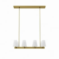 Modway Enthrall 8-Light Chandelier in White Satin Brass