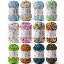BZIPZ Knitting & Crochet Savings Crochet Yarn Multicolor Skeins for Crocheting DIY Super Bulky Chunky Knit Blanket Yarns Perfect for Chunky Sweaters, Blankets, Amigurumi