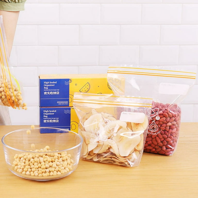 Double Chain Press Seal Freezer Food Storage Plastic Bags On-and-Go Snack  Bags