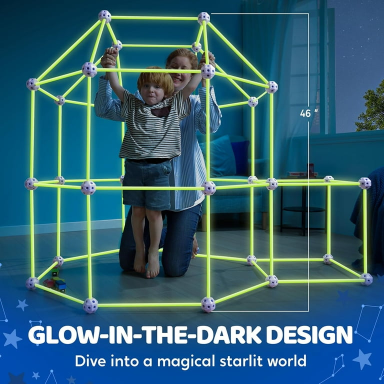 SYNCFUN Glow-in-the-Dark Fort Building Kit, 81 Pieces photo 2