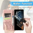thumbnail image 2 of For Samsung Galaxy S24 Ultra Flip Wallet Case, Luxury PU Leather [Butterfly & Flower Embossed] Magnetic Clasp Stand Case Built-in Card Slots & Cash Pocket, Shockproof Wrist Strap Case, Rosegold, 2 of 10