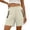 Beige, variant on Women's Shorts with Zipper Pockets Elastic Waist Hiking Shorts for Outdoor Travel Green Size XL