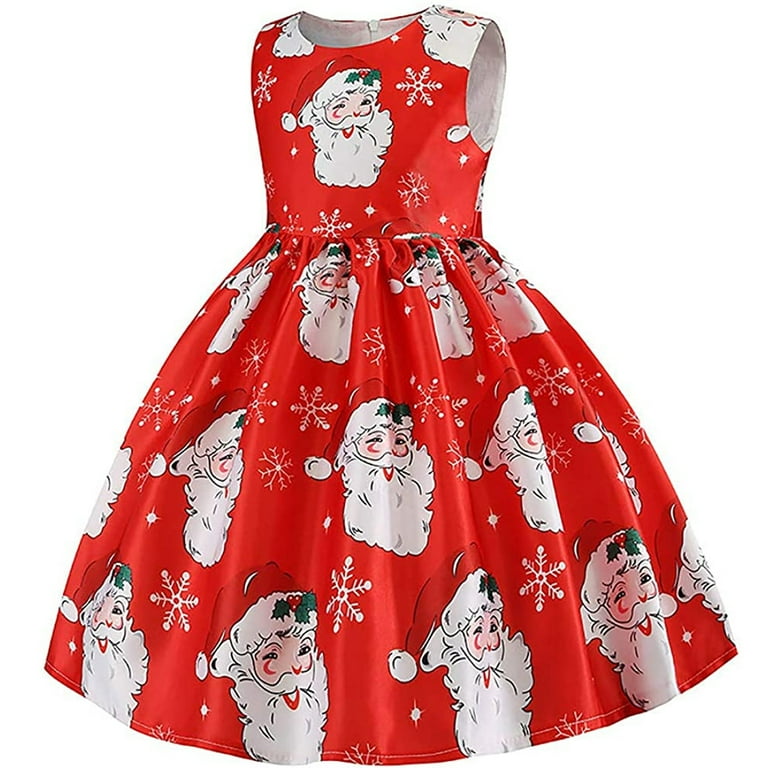 3-9Y Girls Christmas Dress Fancy Halloween Festival Party Costume -  Walmart.com