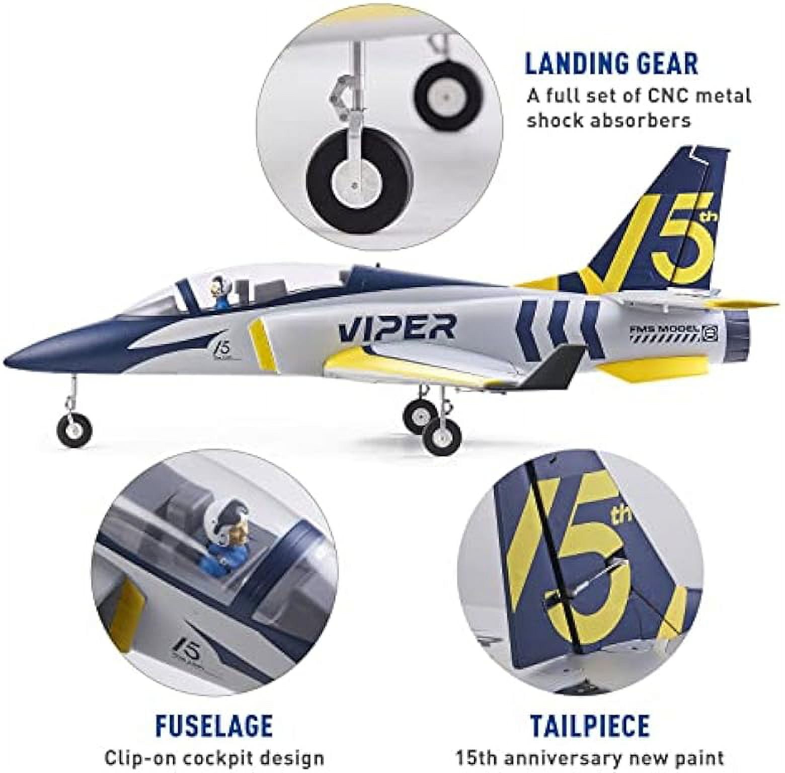 Fms 70mm Viper V2 EDF Navy Blue Trainer RC Airplane Jet 6S PNP (NO Radio Battery Charger)