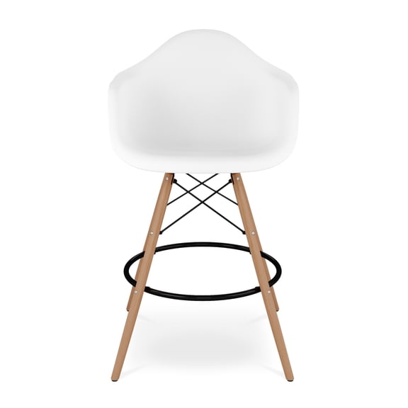 Modholic Eiffel Counter Stool With Arms, White