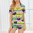 thumbnail image 2 of Enjoytime Pajama Sets for Women 2 Piece Printed Short Sleeve Sleepwear Button Down Blouses with Shorts Comfy Loungewear, 2 of 8