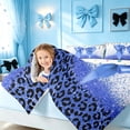 thumbnail image 5 of Homewish Blue Bow King Bedding for Girls, Glitter Ice Cream Drip King Bed in a Bag, Polka Dots Reversible, 7-Piece, 5 of 7