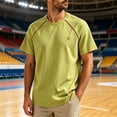 thumbnail image 2 of Fwqbns Men's Raglan Sleeve Quick Dry T-Shirt Moisture Wicking Athletic Workout Tee Short Sleeve Running Shirt Yellow, 2 of 5