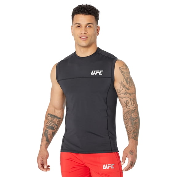 UFC Sleeveless Crew Neck Tank Top for Men Graphic Printed Black XL One Size