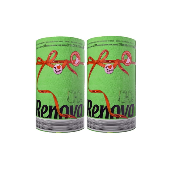 Renova Kelly Green Paper Towels, 2 Rolls, 120 Sheets Per Roll