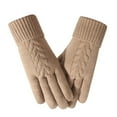 thumbnail image 3 of Cozy Fleece Lined Knit Gloves Women's Full Finger Thermal Winter Gloves for Everyday Cold Protection, 3 of 9