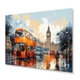 thumbnail image 2 of Designart "London Popart City in Red and Beige I" Cityscapes Metal Wall Art Prints, 2 of 5