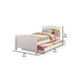 thumbnail image 2 of Benjara 82" Transitional Wood Twin Bed with Trundle in White, 2 of 5