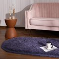 thumbnail image 4 of Dwelke Fluffy Rugs for Bedroom,Shag Cute Area Rug for Girls/Boys and Kids Baby Room Home Decor,Oval Indoor Carpet for Nursery Dorm Living Room 2.6'x 5.3'Grey Purple, 4 of 6