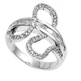 thumbnail image 1 of Swirl Designer Cubic Zirconia Ring Sterling Silver 925 Size 5, 1 of 3
