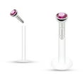 thumbnail image 6 of Luxe Modz 16G Push-in Labret Monroe with Press Fit 2mm Gem Stone Piercing Jewelry for Men Women Sold Individually, 6 of 13