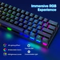 thumbnail image 6 of Pauroty 60% Wireless Mechanical Gaming Keyboard, 2.4G/USB-C/Bluetooth Keyboard with RGB Backlit, Blue Switch, 61 Keys Mini Portable Keyboard for Windows Mac PC Gamer, 6 of 8