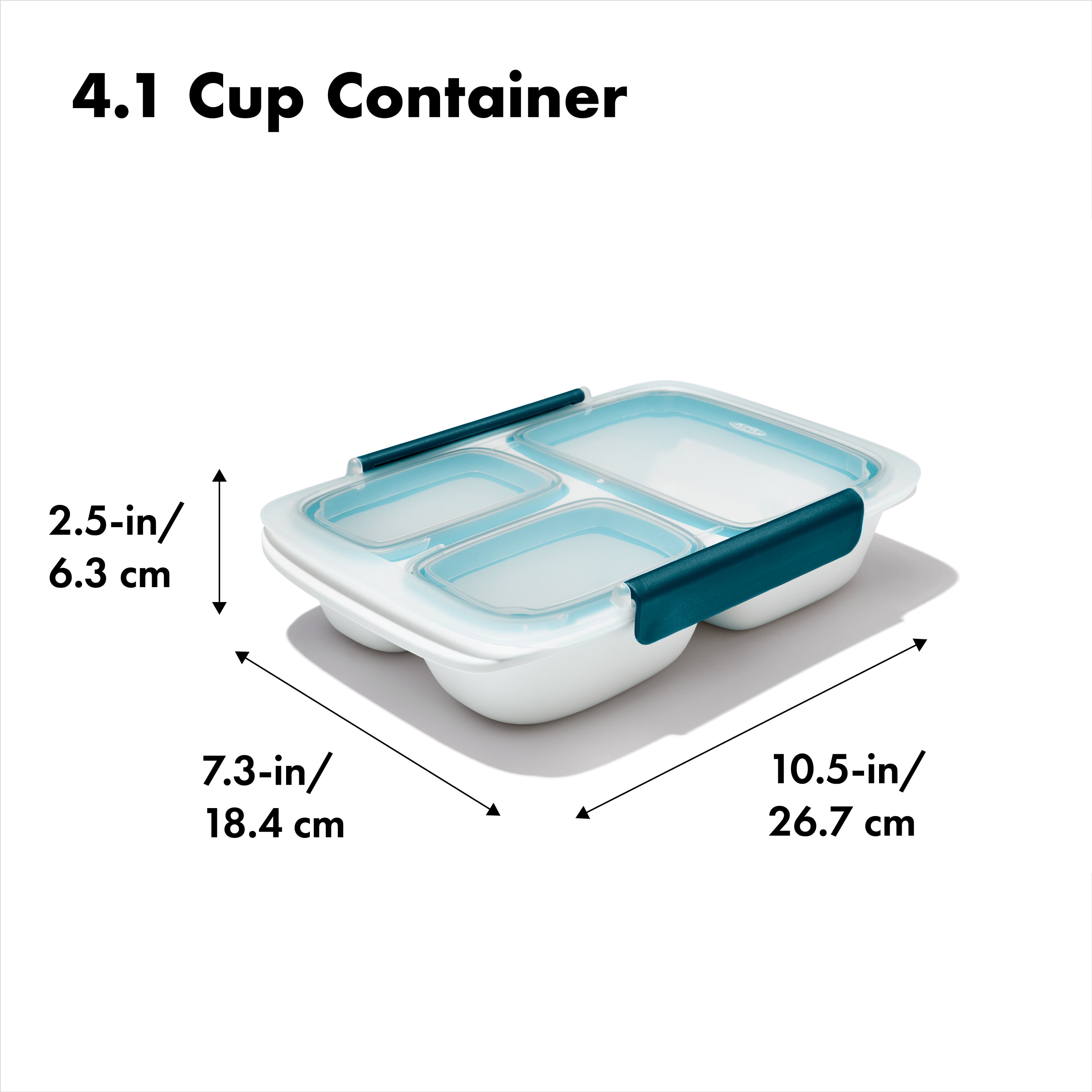 OXO Prep & Go 4.1-Cup Divided Lunch Prep Container, Teal